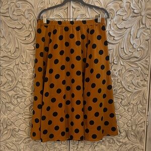ModCloth Black and Orange Polka Dot Skirt